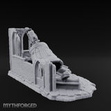 Skull-Carved Arch-Toppled Gothic Chapel Ruins Miniature for Dungeons and Dragons, Pathfinder or other TTRPGs