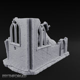 Skull-Carved Arch-Toppled Gothic Chapel Ruins Miniature for Dungeons and Dragons, Pathfinder or other TTRPGs