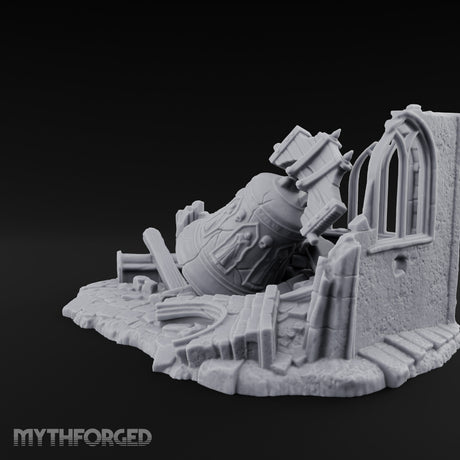 Skull-Carved Arch-Toppled Gothic Chapel Ruins Miniature for Dungeons and Dragons, Pathfinder or other TTRPGs