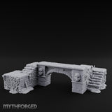 Skull-Carved Vine-Choked Stone Arch Bridge Miniature for Dungeons and Dragons, Pathfinder or other TTRPGs