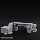 Skull-Carved Vine-Choked Stone Arch Bridge Miniature for Dungeons and Dragons, Pathfinder or other TTRPGs