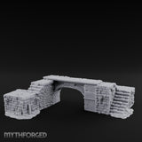 Skull-Carved Vine-Choked Stone Arch Bridge Miniature for Dungeons and Dragons, Pathfinder or other TTRPGs