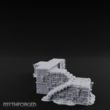 Skull-Carved Vine-Choked Stone Arch Bridge Miniature for Dungeons and Dragons, Pathfinder or other TTRPGs