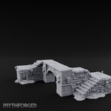 Skull-Carved Vine-Choked Stone Arch Bridge Miniature for Dungeons and Dragons, Pathfinder or other TTRPGs