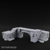 Skull-Carved Vine-Choked Stone Arch Bridge Miniature for Dungeons and Dragons, Pathfinder or other TTRPGs