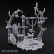 Skull-Centered Rope-Strung Tribal Ritual Altar Scene Miniature for Dungeons and Dragons, Pathfinder or other TTRPGs