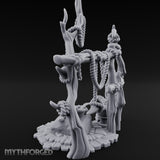 Skull-Centered Rope-Strung Tribal Ritual Altar Scene Miniature for Dungeons and Dragons, Pathfinder or other TTRPGs
