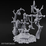 Skull-Centered Rope-Strung Tribal Ritual Altar Scene Miniature for Dungeons and Dragons, Pathfinder or other TTRPGs