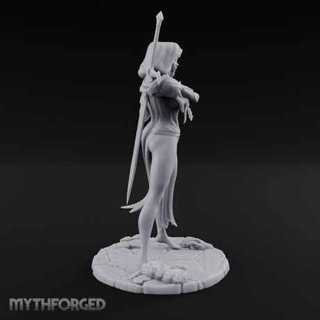 Skull Chained Dagger Raised Human Necromancer Miniature for Dungeons and Dragons, Pathfinder or other TTRPGs
