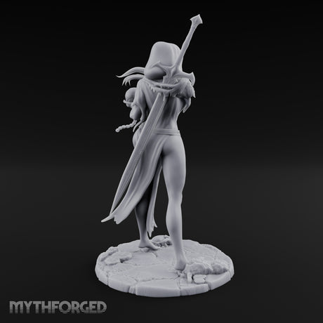Skull Chained Dagger Raised Human Necromancer Miniature for Dungeons and Dragons, Pathfinder or other TTRPGs