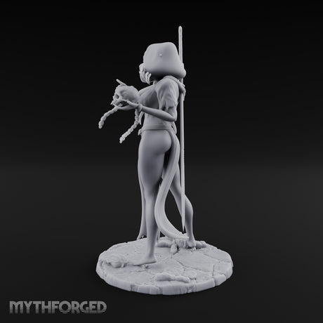 Skull Chained Dagger Raised Human Necromancer Miniature for Dungeons and Dragons, Pathfinder or other TTRPGs
