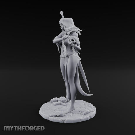 Skull Chained Dagger Raised Human Necromancer Miniature for Dungeons and Dragons, Pathfinder or other TTRPGs