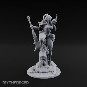 Skull Clutching Axe Bearing Shaman Miniature for Dungeons and Dragons, Pathfinder or other TTRPGs