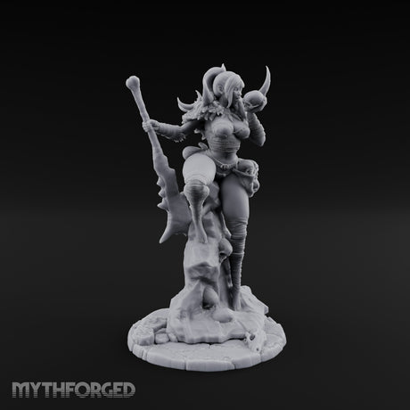 Skull Clutching Axe Bearing Shaman Miniature for Dungeons and Dragons, Pathfinder or other TTRPGs