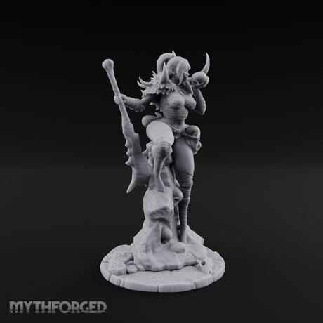 Skull Clutching Axe Bearing Shaman Miniature for Dungeons and Dragons, Pathfinder or other TTRPGs