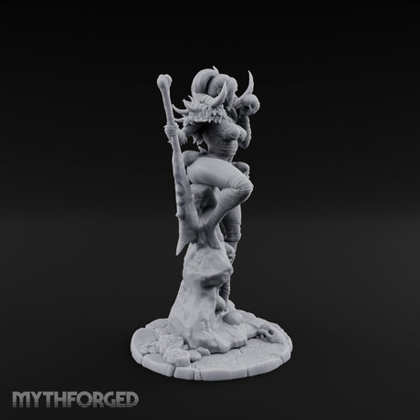 Skull Clutching Axe Bearing Shaman Miniature for Dungeons and Dragons, Pathfinder or other TTRPGs