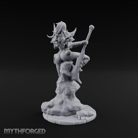 Skull Clutching Axe Bearing Shaman Miniature for Dungeons and Dragons, Pathfinder or other TTRPGs