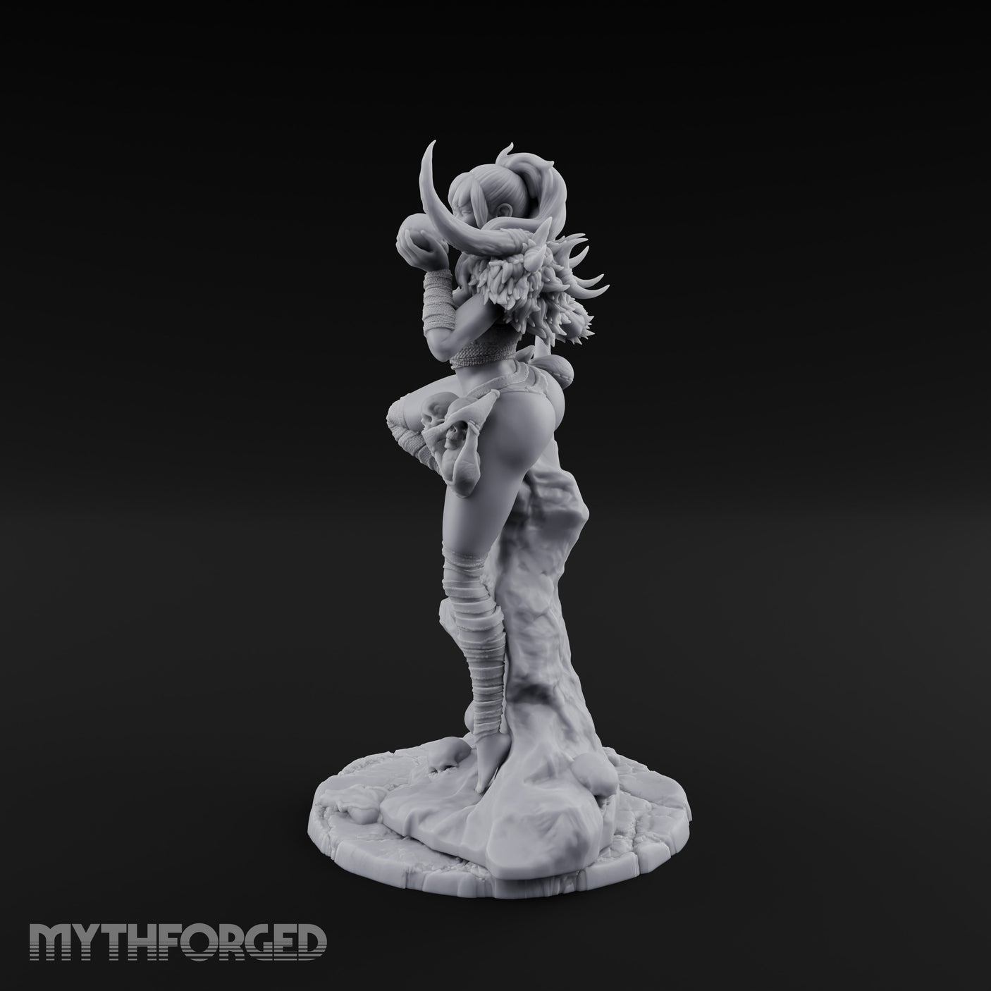 Skull Clutching Axe Bearing Shaman Miniature for Dungeons and Dragons, Pathfinder or other TTRPGs
