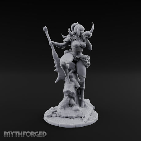 Skull Clutching Axe Bearing Shaman Miniature for Dungeons and Dragons, Pathfinder or other TTRPGs