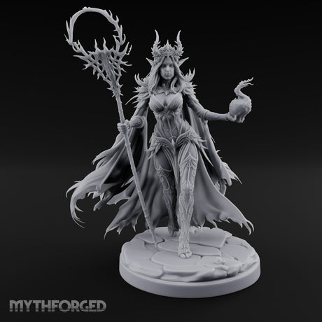 Skull Clutching Scythe Staff Bearing Elf Witch gallery 1