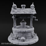 Skull-Crowned Bone-Scattered Village Well Miniature for Dungeons and Dragons, Pathfinder or other TTRPGs