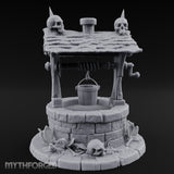 Skull-Crowned Bone-Scattered Village Well Miniature for Dungeons and Dragons, Pathfinder or other TTRPGs