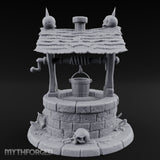 Skull-Crowned Bone-Scattered Village Well Miniature for Dungeons and Dragons, Pathfinder or other TTRPGs