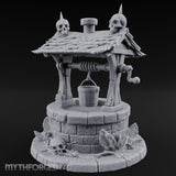Skull-Crowned Bone-Scattered Village Well Miniature for Dungeons and Dragons, Pathfinder or other TTRPGs