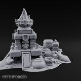 Skull-Crowned Flame-Topped Dark Shrine Brazier Miniature for Dungeons and Dragons, Pathfinder or other TTRPGs
