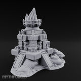 Skull-Crowned Flame-Topped Dark Shrine Brazier Miniature for Dungeons and Dragons, Pathfinder or other TTRPGs