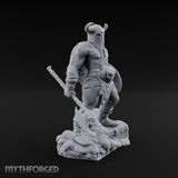 Skull Dangling Shield Ready Warrior Miniature for Dungeons and Dragons, Pathfinder or other TTRPGs
