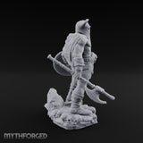 Skull Dangling Shield Ready Warrior Miniature for Dungeons and Dragons, Pathfinder or other TTRPGs