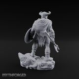 Skull Dangling Shield Ready Warrior Miniature for Dungeons and Dragons, Pathfinder or other TTRPGs