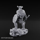 Skull Dangling Shield Ready Warrior Miniature for Dungeons and Dragons, Pathfinder or other TTRPGs