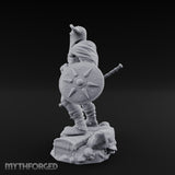 Skull Dangling Shield Ready Warrior Miniature for Dungeons and Dragons, Pathfinder or other TTRPGs