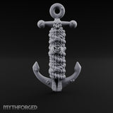 Skull-Faced Rope-Bound Undead Ship Anchor Miniature for Dungeons and Dragons, Pathfinder or other TTRPGs