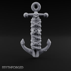 Skull-Faced Rope-Bound Undead Ship Anchor Miniature for Dungeons and Dragons, Pathfinder or other TTRPGs
