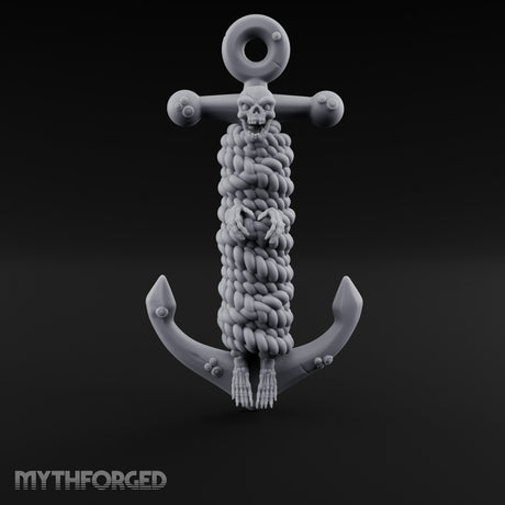 Skull-Faced Rope-Bound Undead Ship Anchor Miniature for Dungeons and Dragons, Pathfinder or other TTRPGs