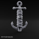 Skull-Faced Rope-Bound Undead Ship Anchor Miniature for Dungeons and Dragons, Pathfinder or other TTRPGs