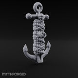 Skull-Faced Rope-Bound Undead Ship Anchor Miniature for Dungeons and Dragons, Pathfinder or other TTRPGs