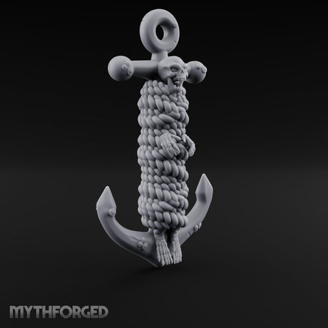 Skull-Faced Rope-Bound Undead Ship Anchor Miniature for Dungeons and Dragons, Pathfinder or other TTRPGs