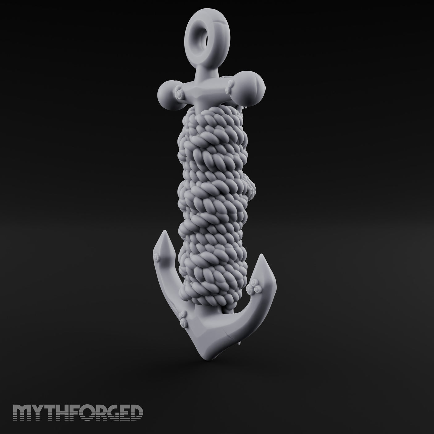 Skull-Faced Rope-Bound Undead Ship Anchor Miniature for Dungeons and Dragons, Pathfinder or other TTRPGs