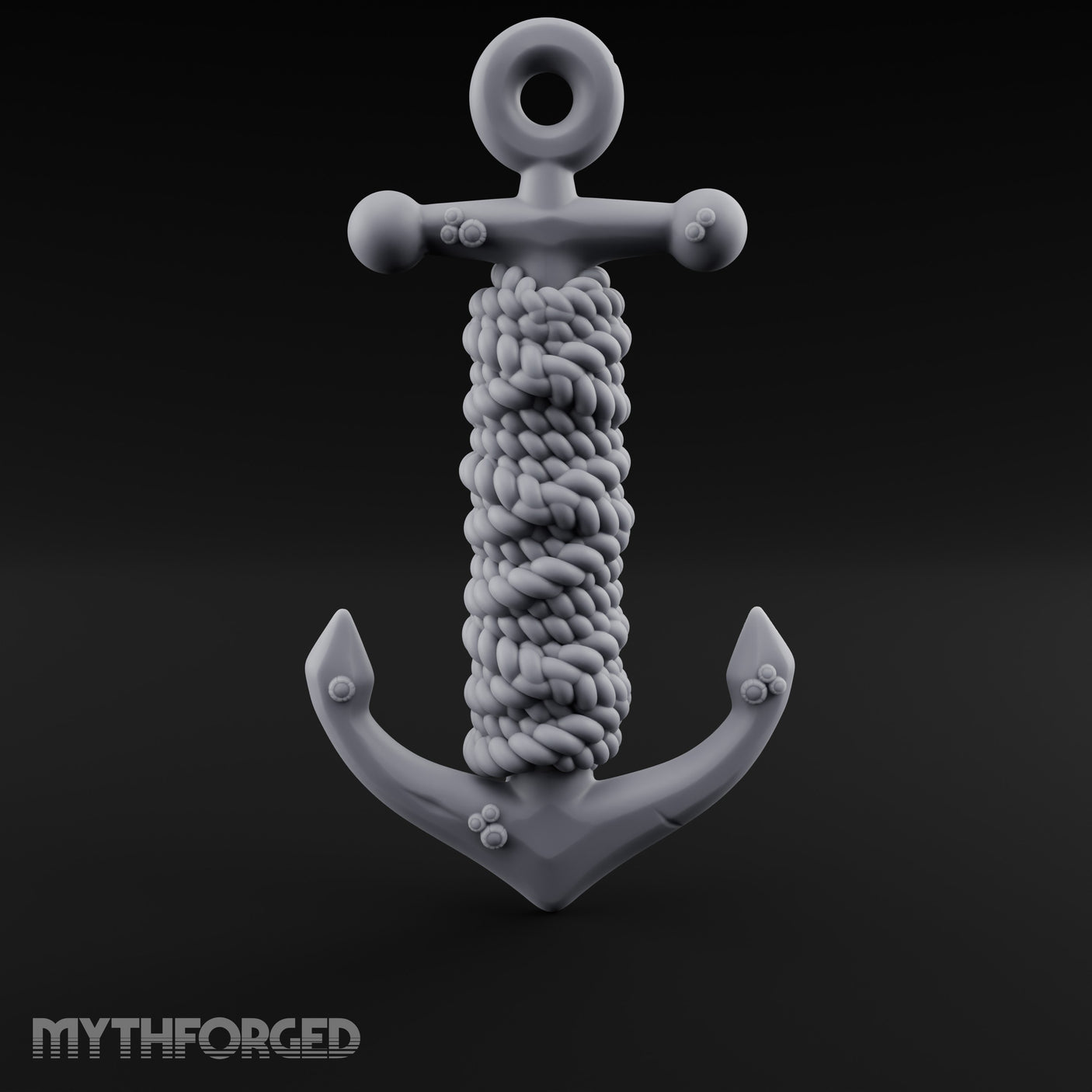 Skull-Faced Rope-Bound Undead Ship Anchor Miniature for Dungeons and Dragons, Pathfinder or other TTRPGs