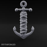 Skull-Faced Rope-Bound Undead Ship Anchor Miniature for Dungeons and Dragons, Pathfinder or other TTRPGs