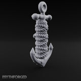 Skull-Faced Rope-Bound Undead Ship Anchor Miniature for Dungeons and Dragons, Pathfinder or other TTRPGs