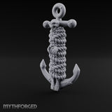 Skull-Faced Rope-Bound Undead Ship Anchor Miniature for Dungeons and Dragons, Pathfinder or other TTRPGs