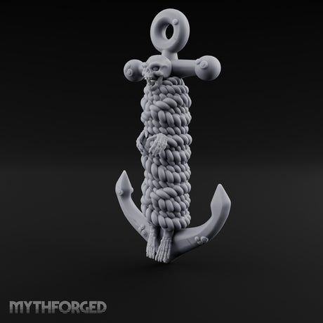 Skull-Faced Rope-Bound Undead Ship Anchor Miniature for Dungeons and Dragons, Pathfinder or other TTRPGs