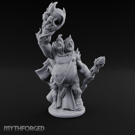 Skull Flame Raising Ettin Shaman