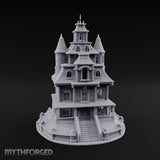 Skull-Gated Spire-Topped Victorian Manor Miniature for Dungeons and Dragons, Pathfinder or other TTRPGs