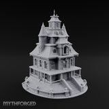 Skull-Gated Spire-Topped Victorian Manor Miniature for Dungeons and Dragons, Pathfinder or other TTRPGs